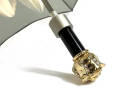 Ombrello pieghevole con dalia oro e marrone