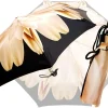 Ombrello pieghevole da donna Lotus con manico in anatra nera Mini ombrelli fatti a mano