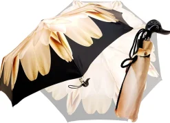 Ombrello pieghevole da donna Lotus con manico in anatra nera Mini ombrelli fatti a mano