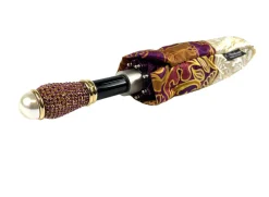 Ombrello pieghevole da donna crema e magenta