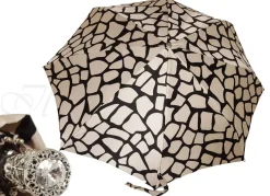 Ombrello pieghevole elegante leggero crema e nero