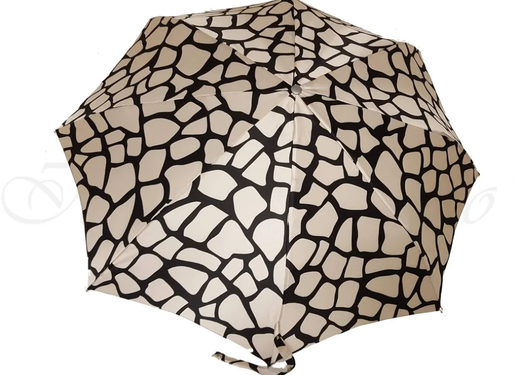 Ombrello pieghevole elegante leggero crema e nero
