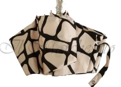 Ombrello pieghevole elegante leggero crema e nero
