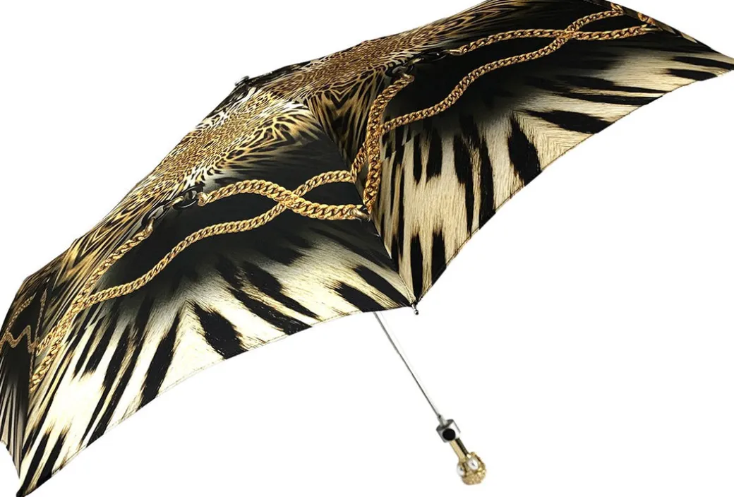 Ombrello Pieghevole Leopardato Con Catene