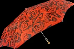 Ombrello pieghevole romantico con manico in oro placcato oro 24k