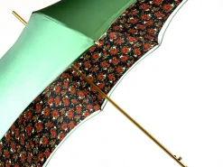 Ombrello verde con fantasia rose