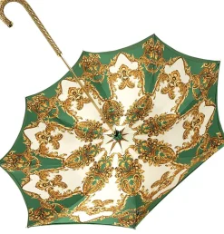 Ombrello verde da donna con cristalli