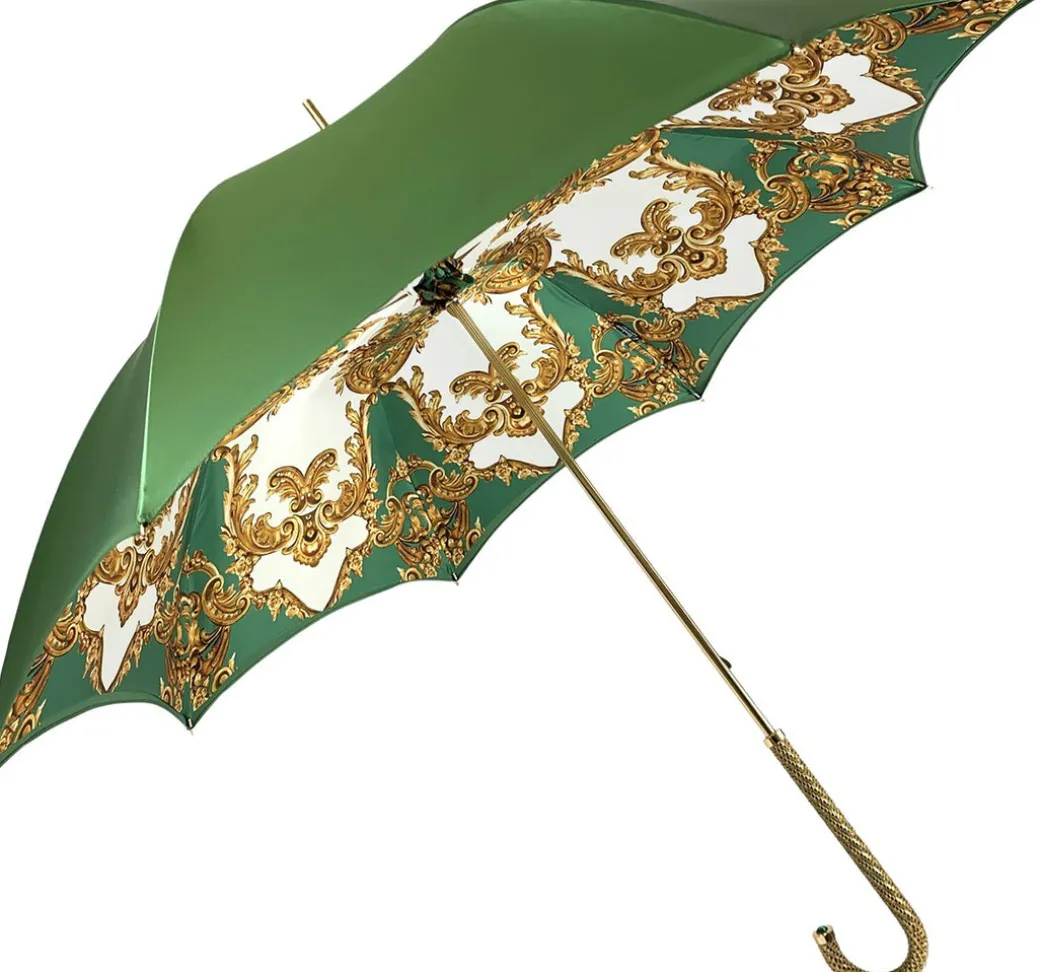 Ombrello verde da donna con cristalli