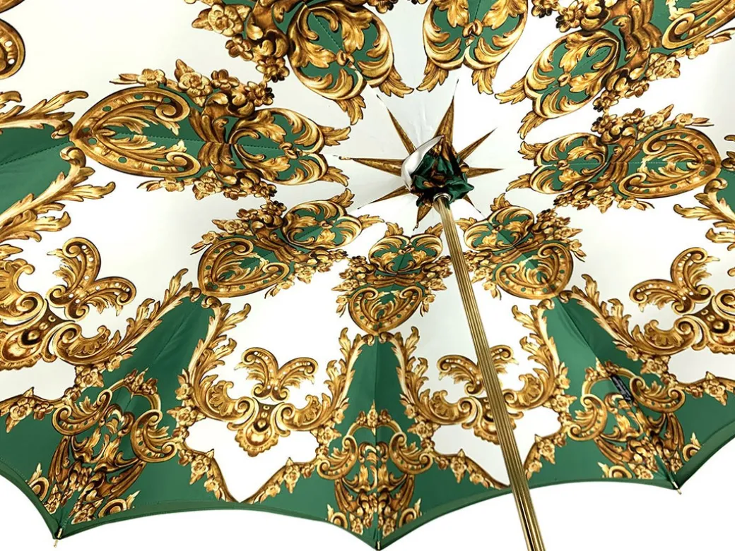 Ombrello verde da donna con cristalli