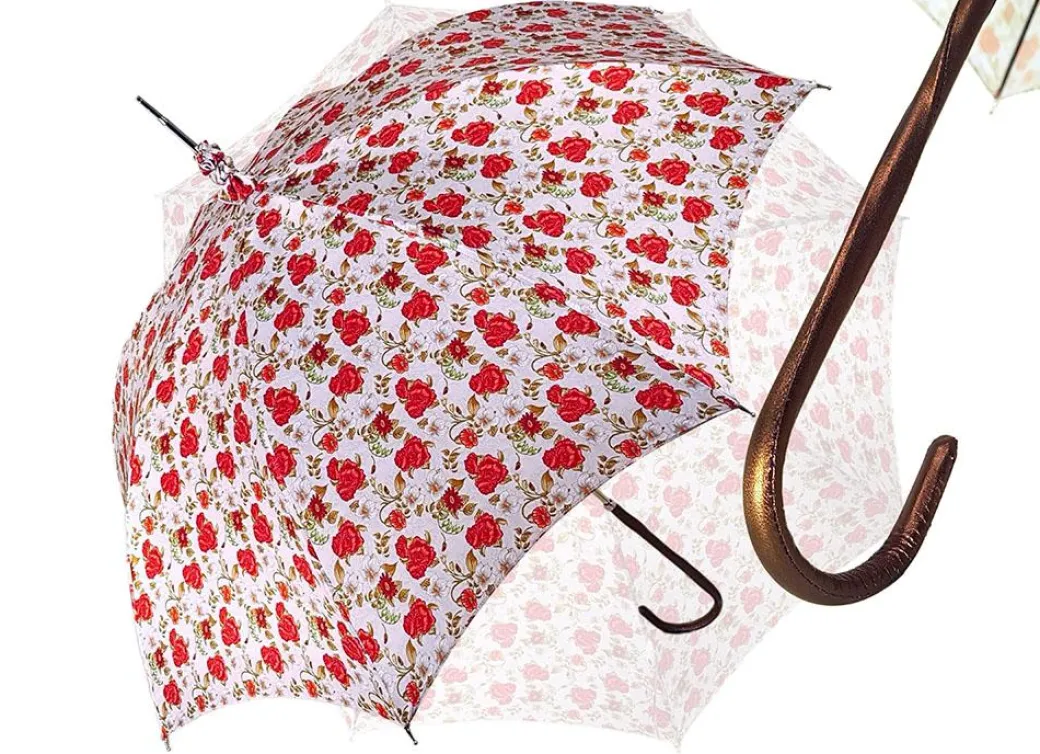 Parasole con rose rosse