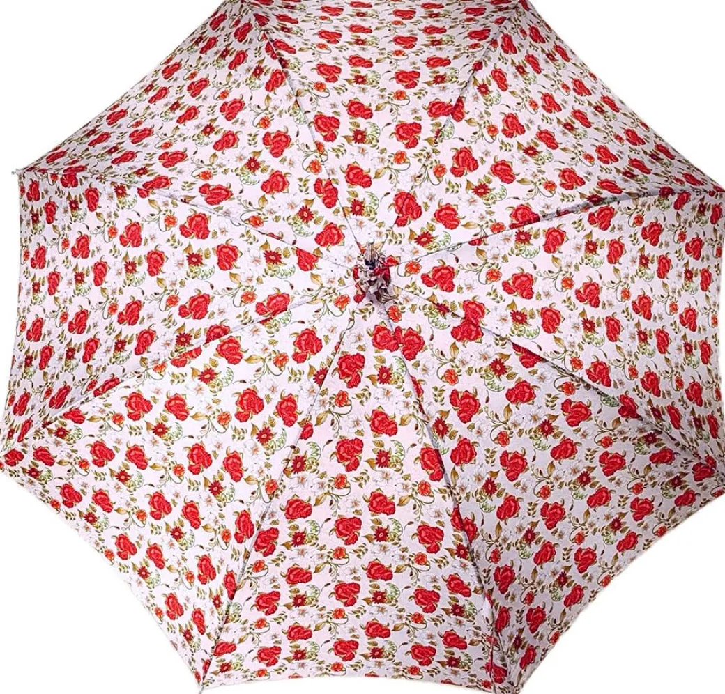 Parasole con rose rosse