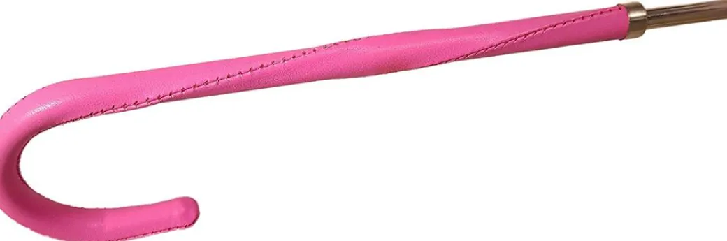 Parasole Fiorellini rosa - Impugnatura in pelle rosa