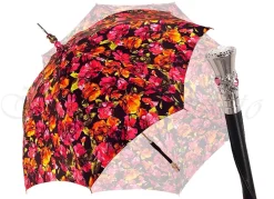 Pasarole floreale multicolor - Manico in pelle nera