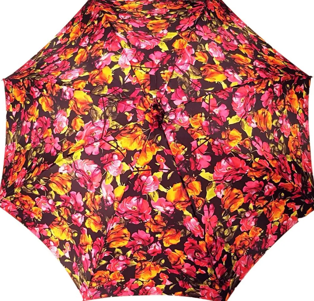 Pasarole floreale multicolor - Manico in pelle nera
