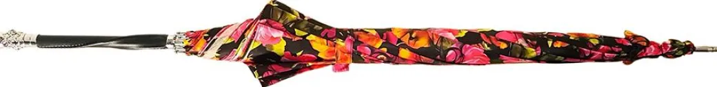 Pasarole floreale multicolor - Manico in pelle nera