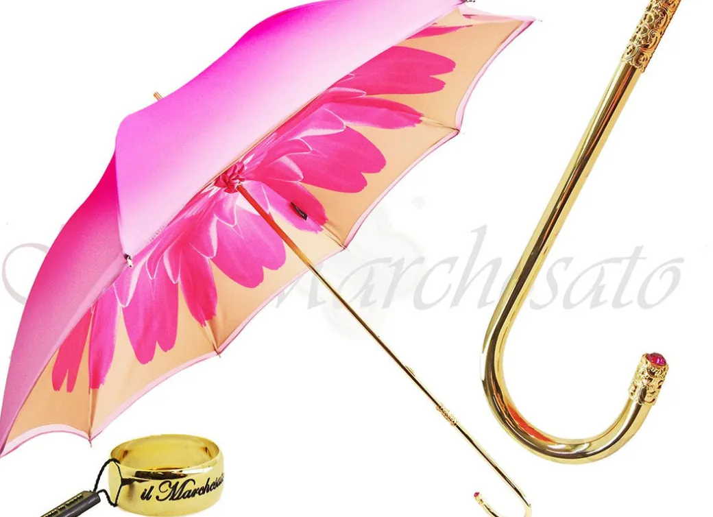 Pink Dahlia Double Canopy - Luxury Ladies Umbrella Uno dei migliori ombrelli da donna
