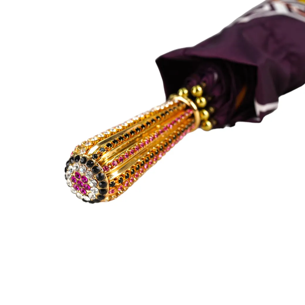Plum Majesty: Exclusive Umbrella in Plum Color with Ornamental Design