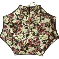 Prezioso ombrello color Khaki con medaglione di cristalli