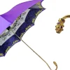 Prezioso ombrello viola con cristalli gialli