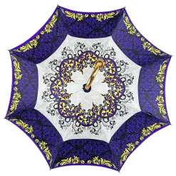 Prezioso ombrello viola con cristalli gialli