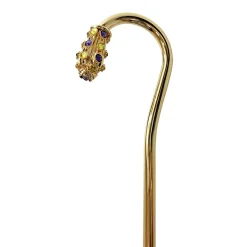 Prezioso ombrello viola con cristalli gialli