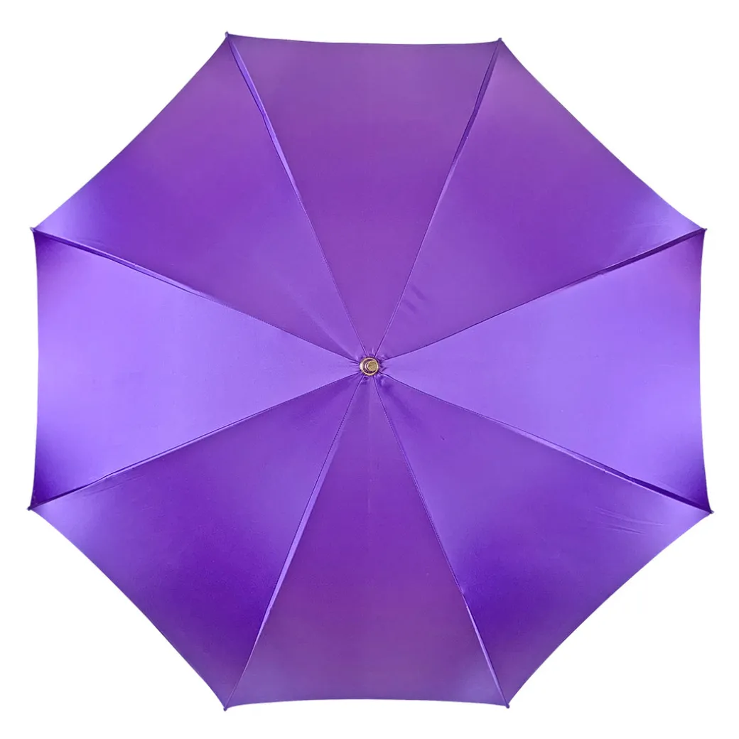 Prezioso ombrello viola con cristalli gialli