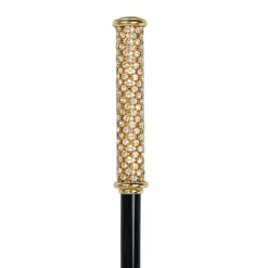 Regal Crystal Touch: 24K Gold-Plated Walking Sticks with Crystals