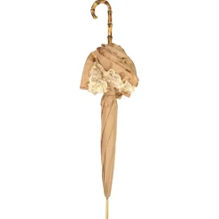 Retro-style umbrella-parasol with ruffles and lace