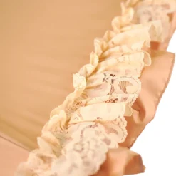 Retro-style umbrella-parasol with ruffles and lace