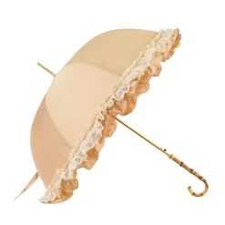 Retro-style umbrella-parasol with ruffles and lace