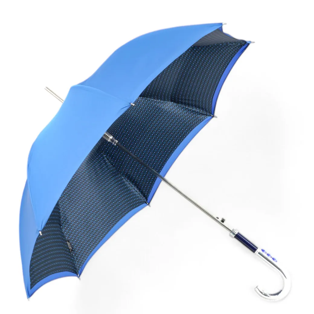 Royal Blue Umbrella with Shimmering Crystal Accents for Luxurious Styl