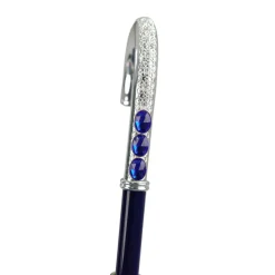 Royal Blue Umbrella with Shimmering Crystal Accents for Luxurious Styl