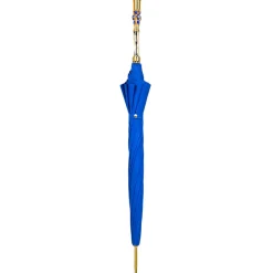 Sapphire Splendor: Handcrafted Electric Blue Umbrella with Crystal Han