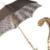 Snake Charmer: il Marchesato Umbrella with Cobra Handle in Gold