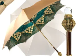 Splendido Ombrello Color Crema Con Doppio Tessuto