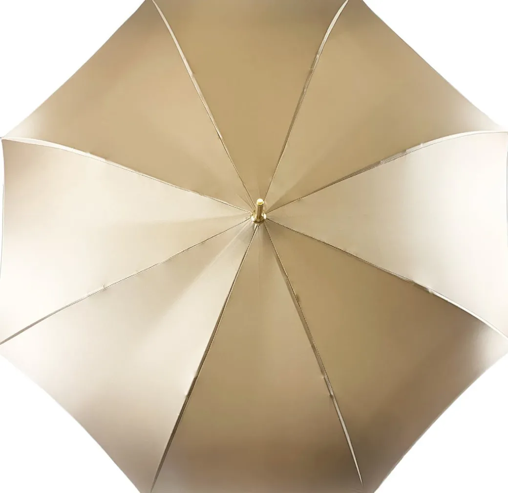Splendido ombrello color crema con doppio tessuto
