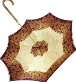 Splendido ombrello color crema con doppio tessuto