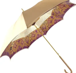 Splendido ombrello color crema con doppio tessuto