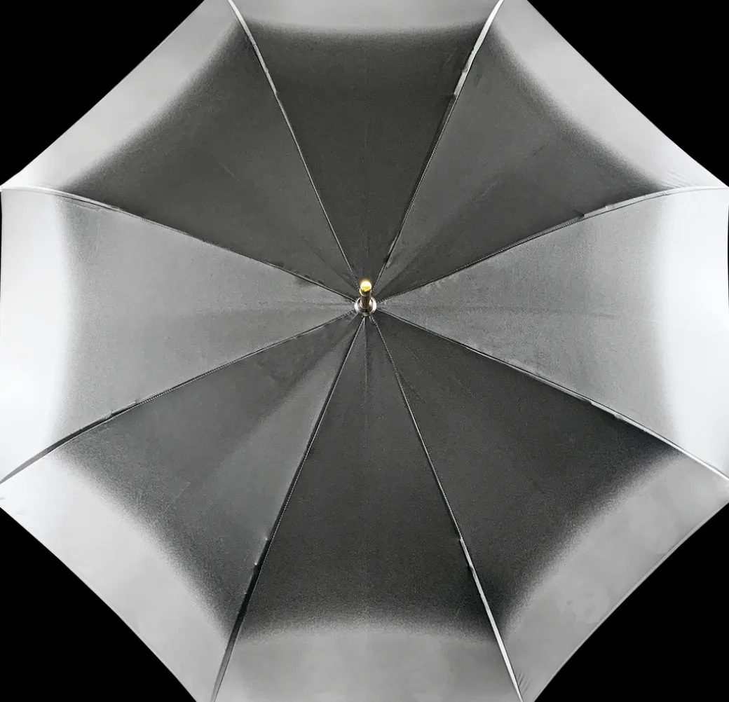 Splendido ombrello grigio con design di anemoni "35fili"