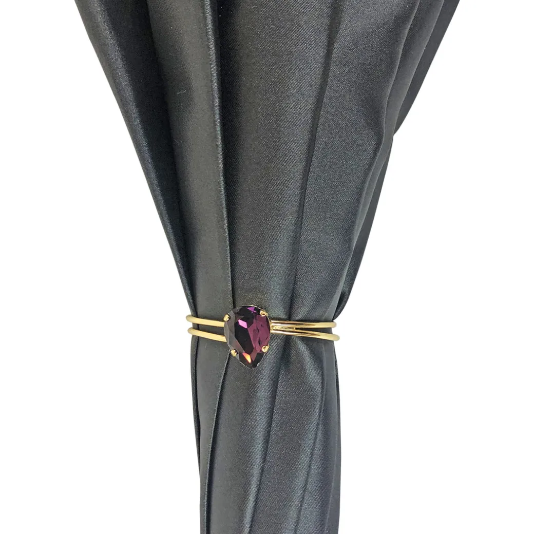 Splendido ombrello grigio con viola chiaro all'interno