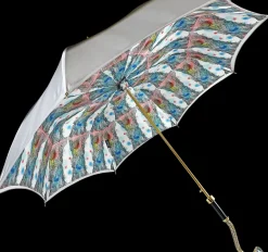 Splendido ombrello grigio con design di anemoni "35fili"