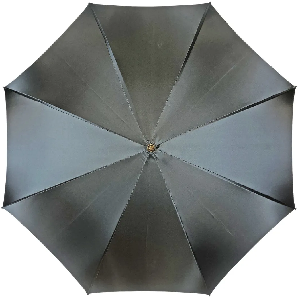 Splendido ombrello grigio con viola chiaro all'interno