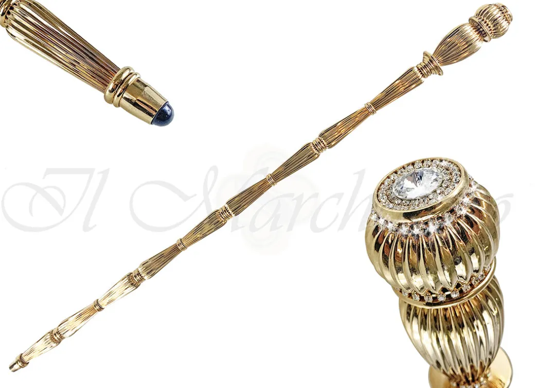 Stupendo bastone in collezione limitata - placcato in oro 24K
