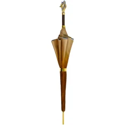 Umbrella with Hand-Painted Golden Wolf