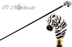 Zebra smaltata - bastone da passeggio italiano